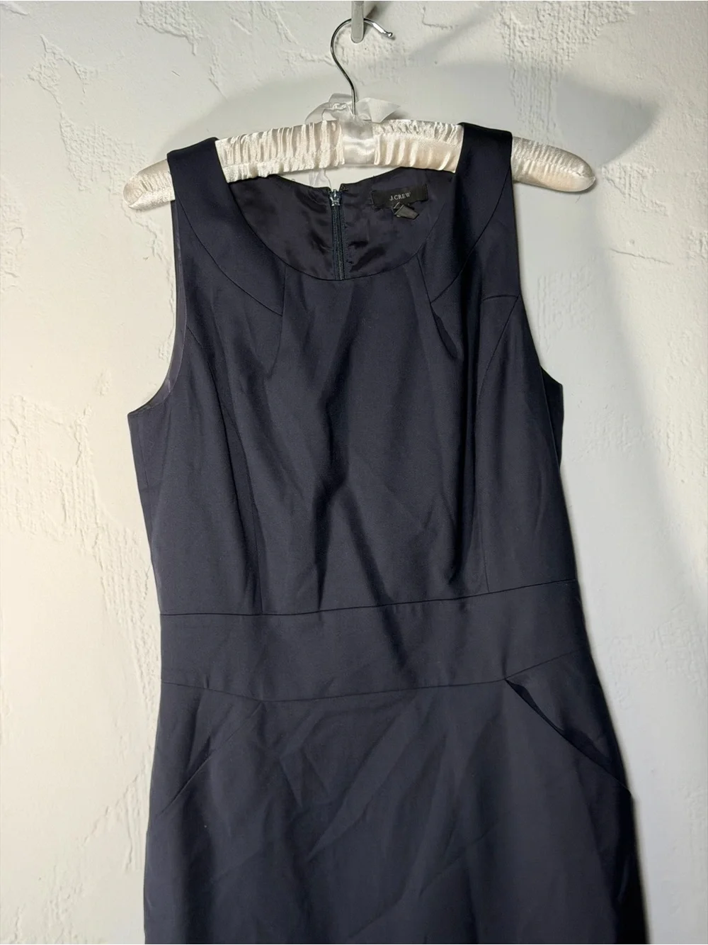 J. Crew Navy Sleeveless Midi Sheath Dress with Pockets- Perfect 4T